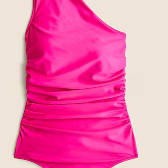 Ruched one-shoulder one-piece j.crew swimsuit new - Picture 2 of 4